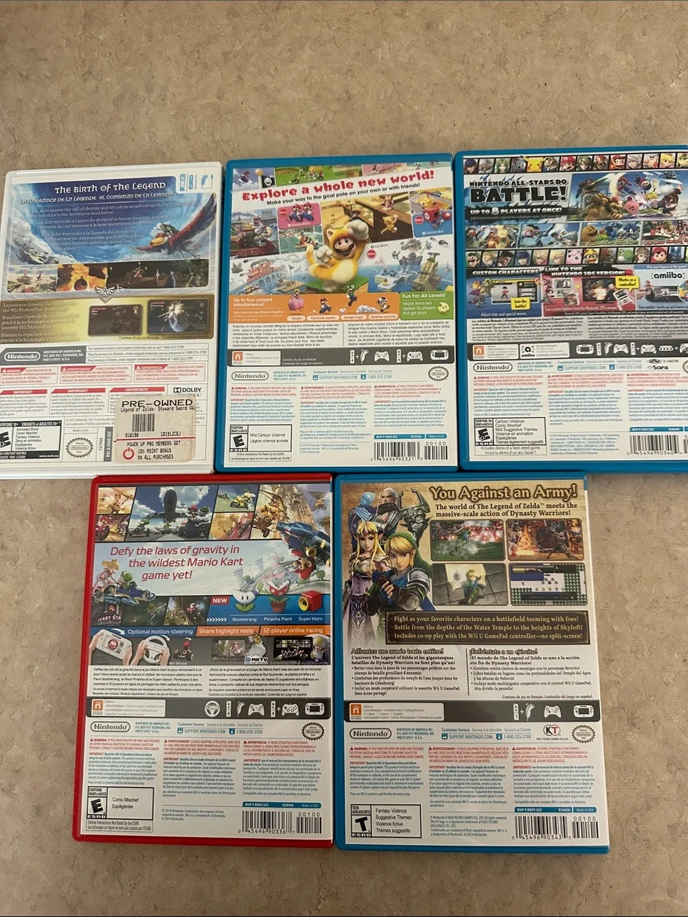 Lot of 5 Wii Empty Cases- No Games